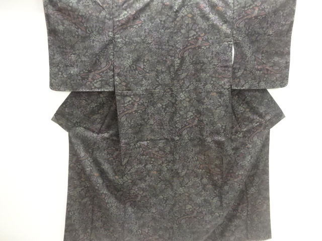 JAPANESE KIMONO / TSUMUGI / FLOWER & BIRD